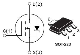 STN3PF06, P-channel 60 V - 0.20 ? - 2.5 A - SOT-223 STripFET™ II Power MOSFET